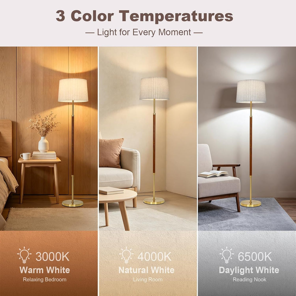 Cinyirong 65 Inch Tall Gold Vintage Floor Lamp for Living Room & Bedroom