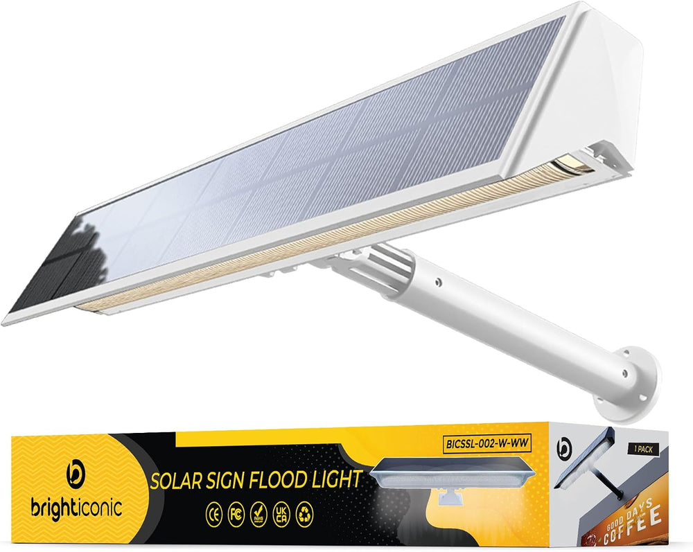Brighticonic Solar Sign Lights Outdoor White – LED Solar Sign Light for House...