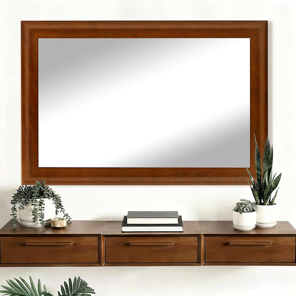 Rustic Wood Wall Mirror for Bathroom,Rectangle 24 x 36 inch Vanity Mirrors