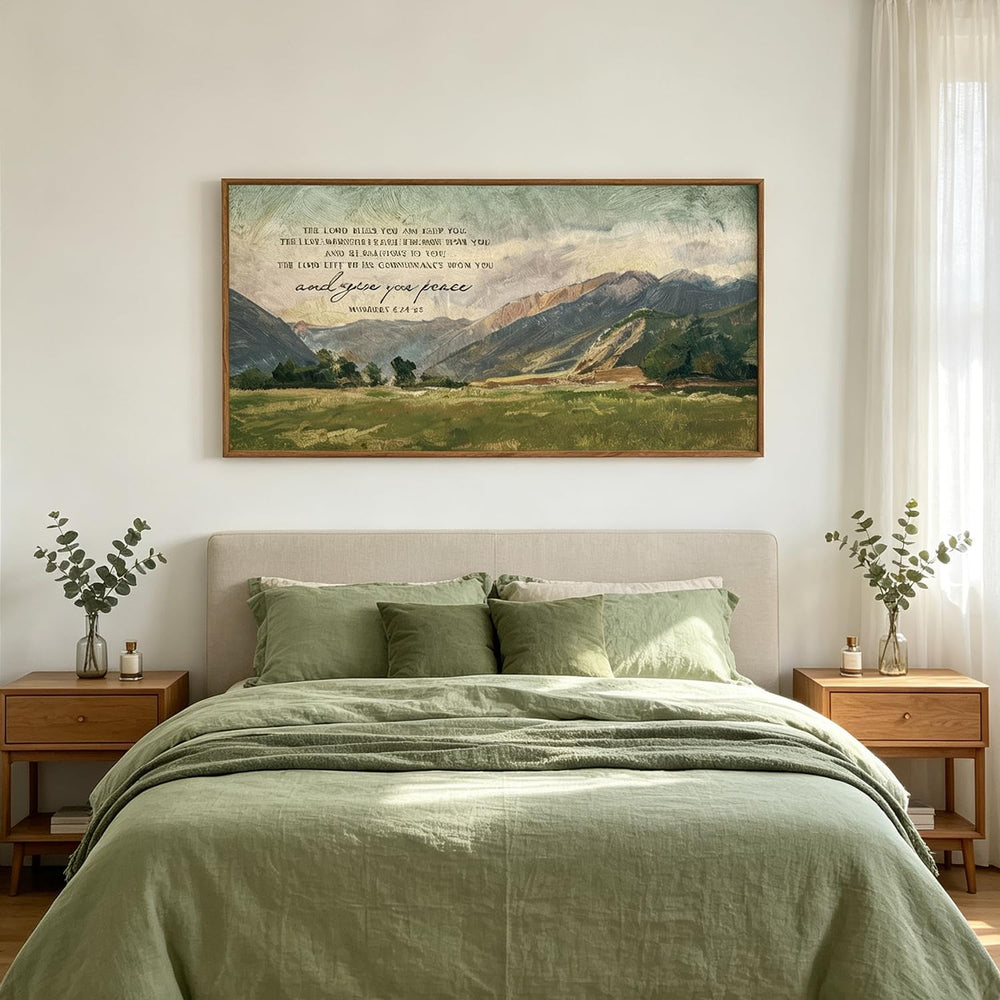 Aurlan Numbers 6:24-26 May the Lord Bless You Framed Wall Art 40x20 Inch