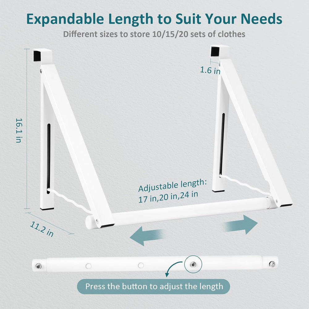 Optish Foldable Over The Door Clothes Hanger, Space Saving Small Clothes Rack...
