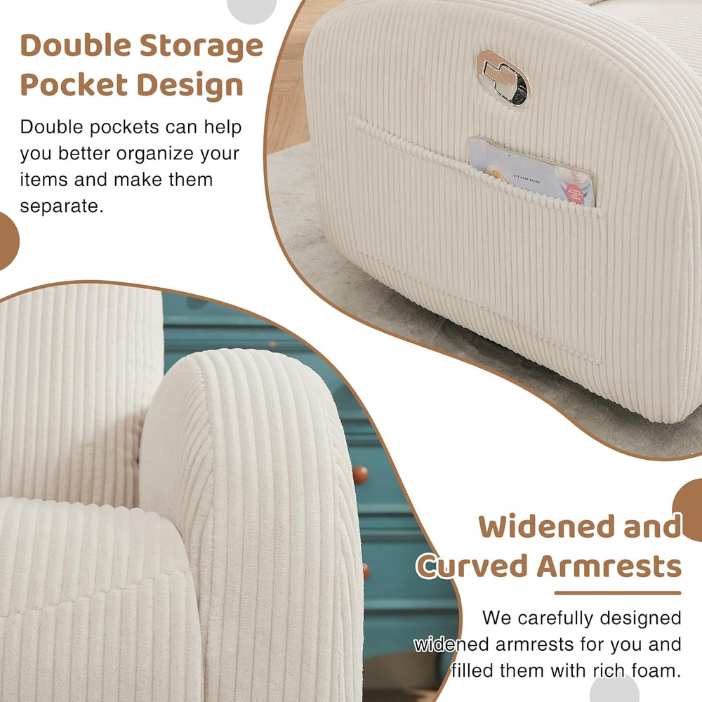 Manual Swivel Rocker Recliner, Small Recliners for Small Spaces