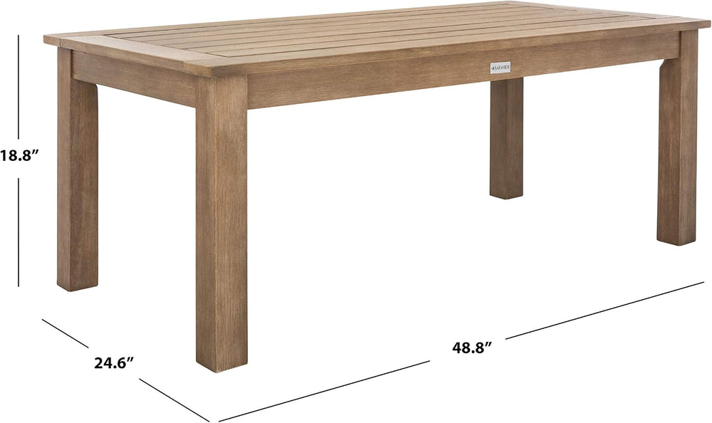 SAFAVIEH Couture Outdoor Santa Cruz Wood Coffee Table, 48.8" CPT1016A