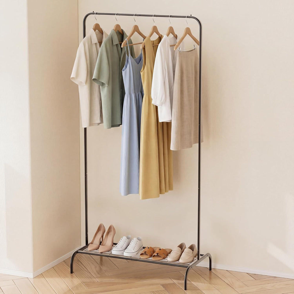 Black Clothing Rack for Small Spaces, 45" Height Garment Rack for Small ...