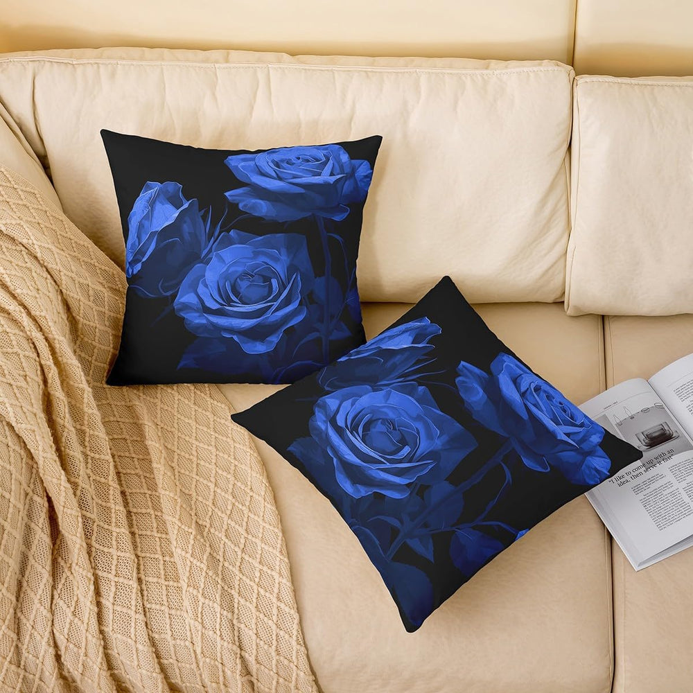 Feelyou Rose Throw Floral Pillow Covers 20x20 Inches Soft