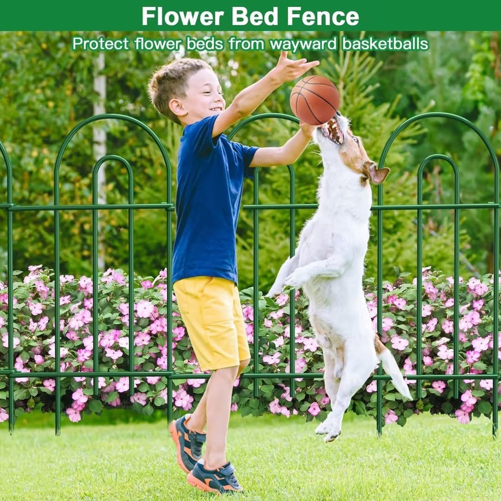 AMAGABELI 14 Panels 32in(H)×20ft(L) Decorative Garden Fence No Dig Rustproof ...