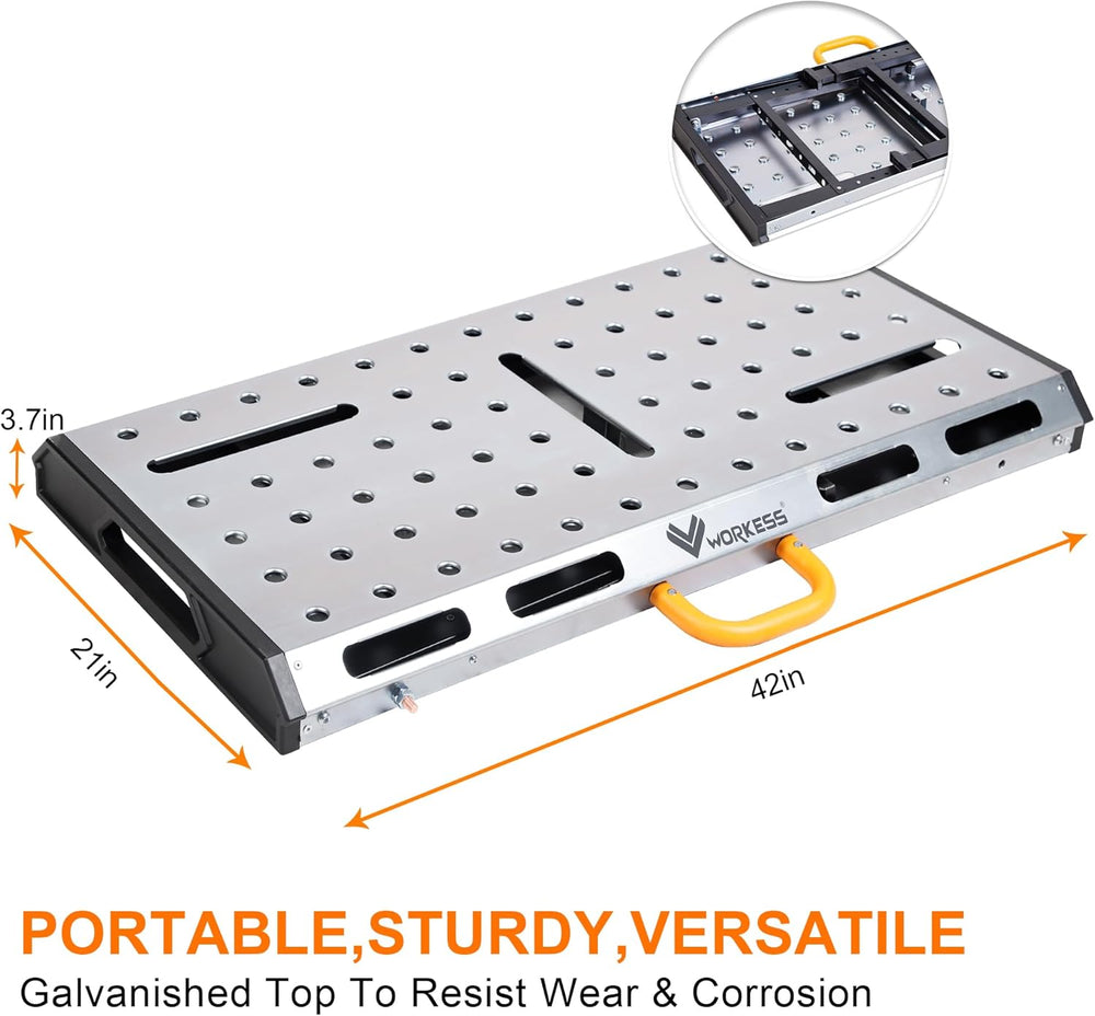 WORKESS Metal Welding Table Folding 1000 lbs Load Capacity Heavy Duty Steel C...