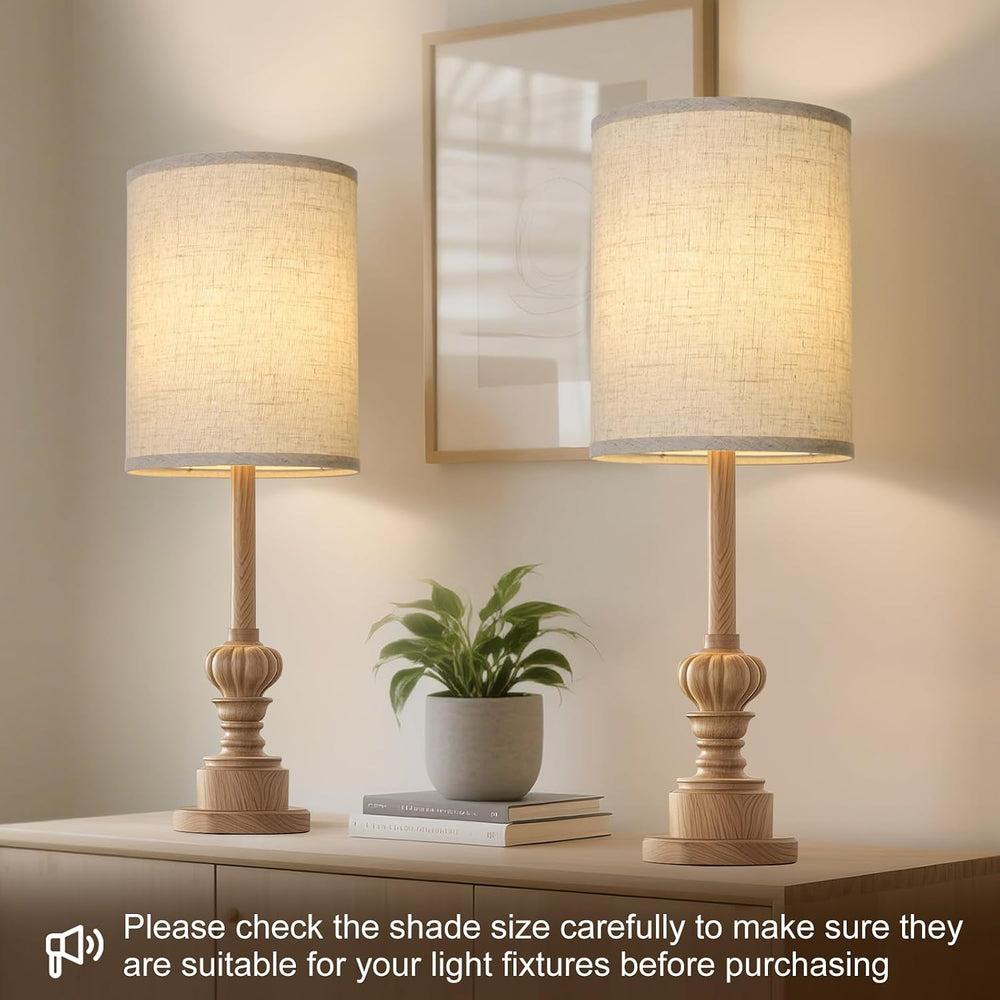 Tall Drum Lamp Shades Set of 2, 10"Top x10"Bottom x 13"High,Be...