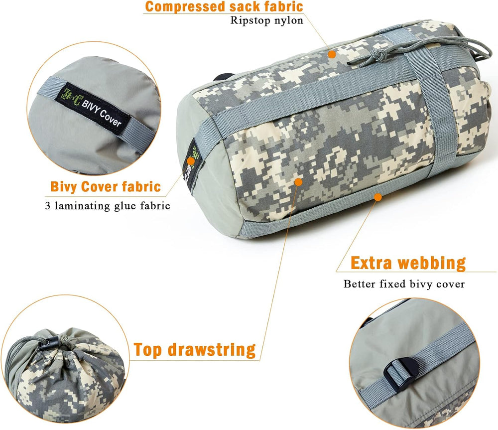 AKMAX Military Bivy Cover Sack Waterproof Sleeping Bag Shell Shelter Coyote