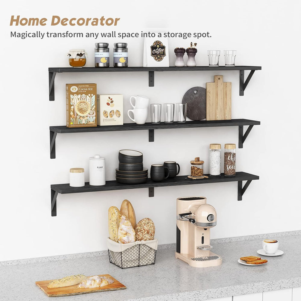 36 Inch Long Floating Shelves 8" Deep, Large Wall Shelf for Bedroom Books