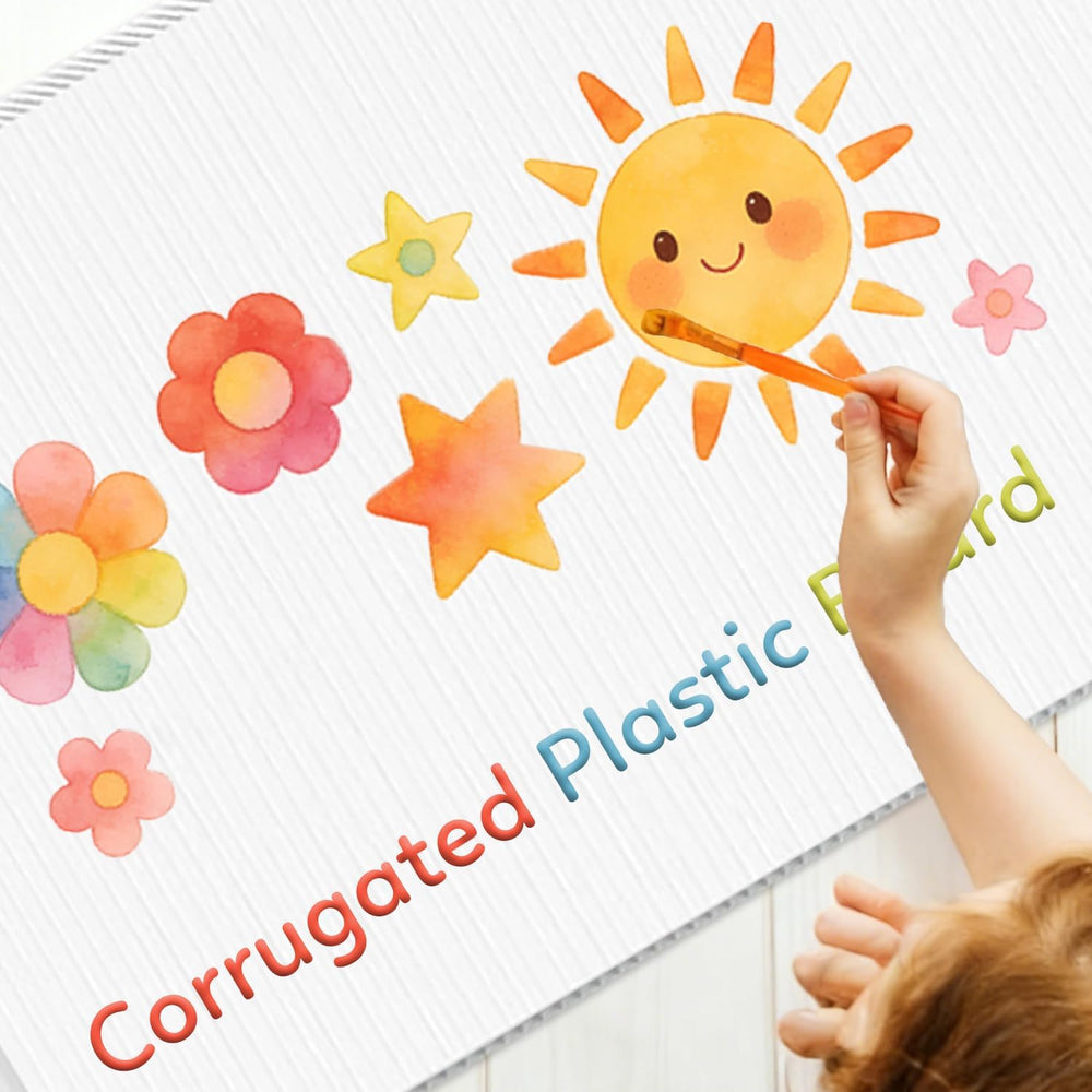 Corrugated Plastic Board 24" x 36", 5 Pack White Plastic Poster Boa...
