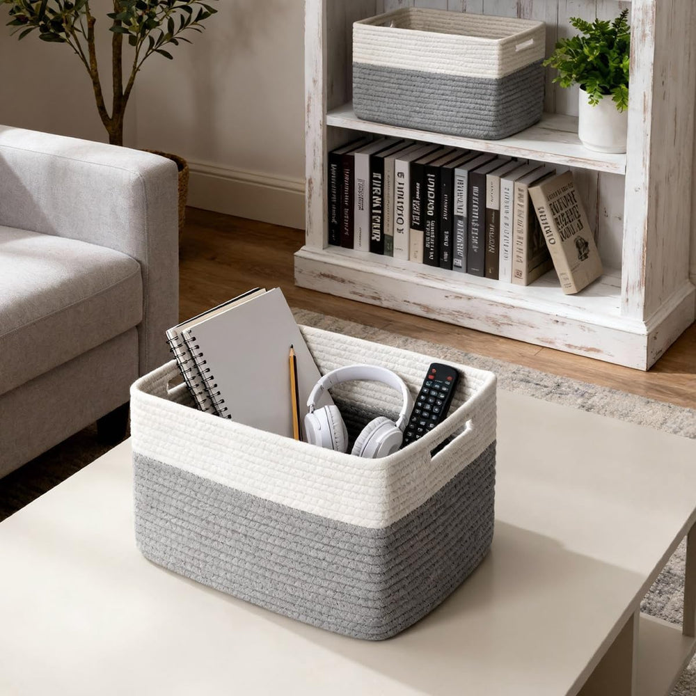 5 Pack Woven Storage Baskets, Decorative Storage Bins for Organizing