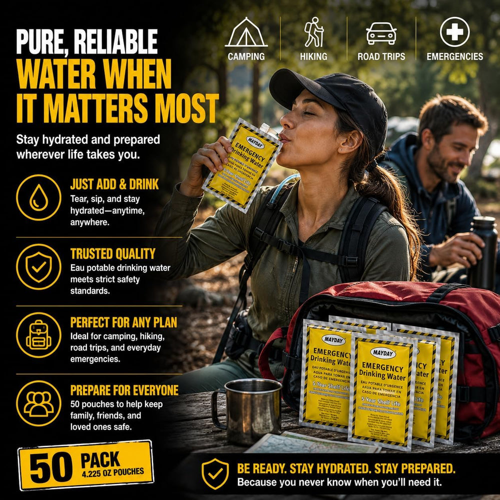 Mayday 73021 Emergency Water Packets (50-Pack)