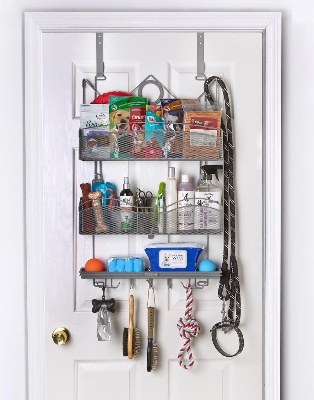 Over The Door #3100 Hanging Storage for Keys and Pet Supplies, All-in-One Rac...