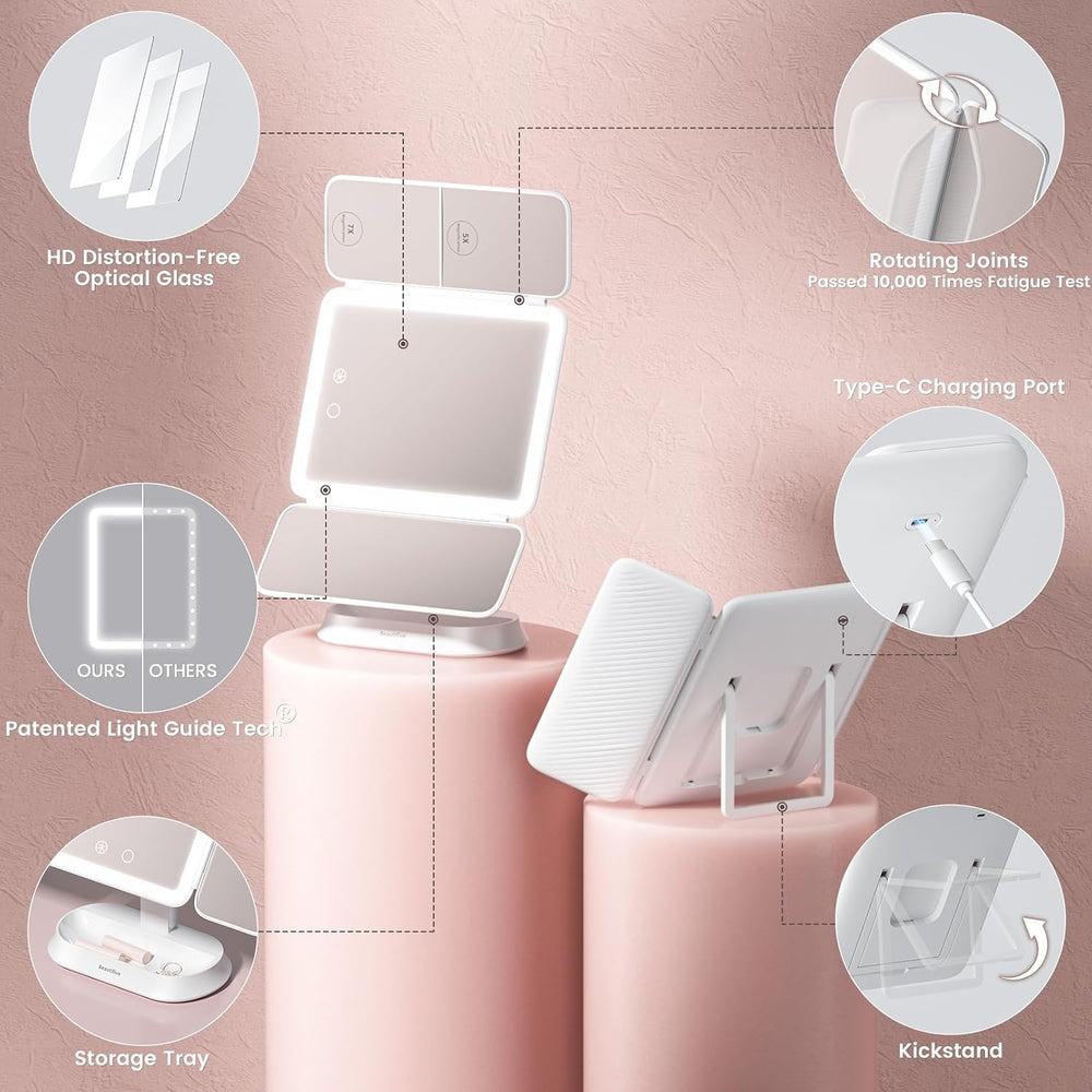 Makeup Mirror with Lights and 7X/5X/1X Magnification Vanity Mirror