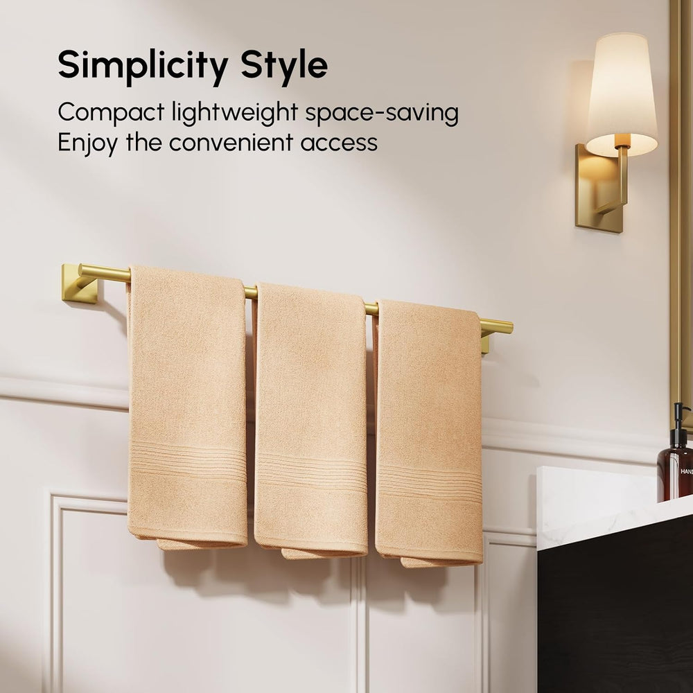 USHOWER Brushed Gold Bath Towel Bar, 30 Inch Towel Racks for Bathroom