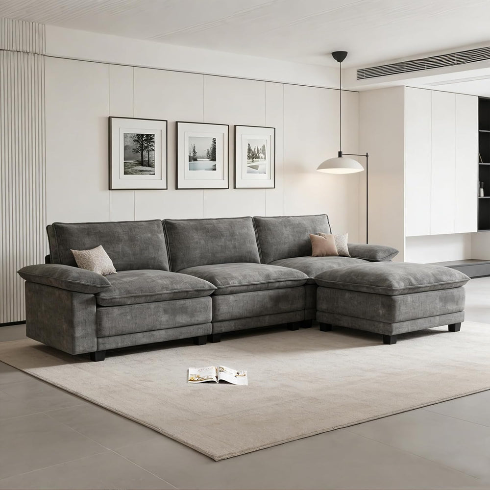 108" Modular Sectional Couch, L Shaped Cloud Sofa for Living Room