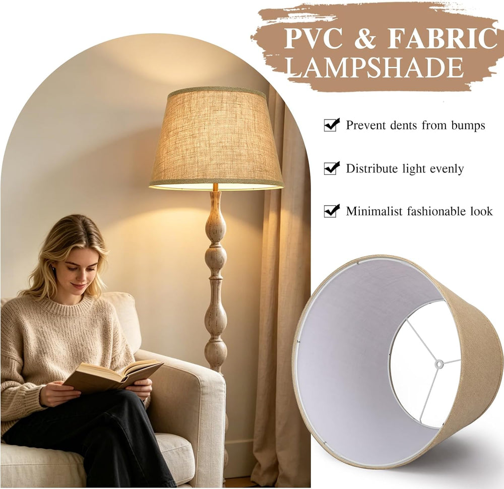 Large Drum Lamp Shades Set of 2, 12"Top x 16"Bottom x 11"High,...