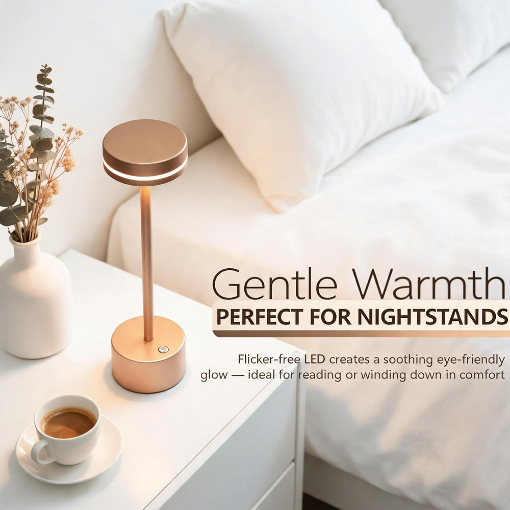 2 Pack Cordless Table Lamps, 5000 mAh Rechargeable Touch LED Lamps