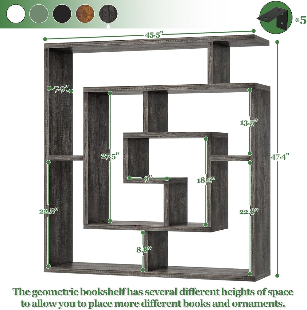 Geometric Wall Mounted Shelf, Freestanding Display Shelves for Collectibles