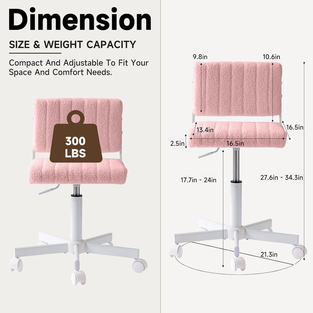 Office Chair Vanity Chair with Wheels | Comfy Desk Chair with Back
