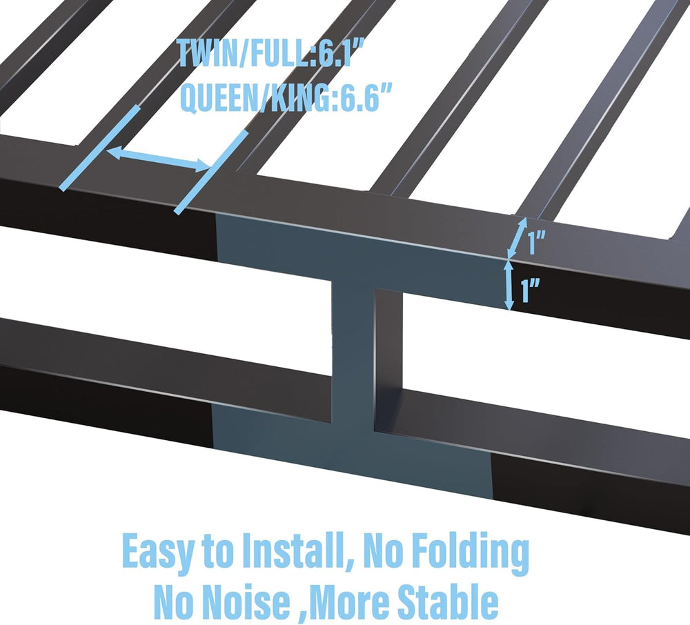 Bilily 10 Inch King Bed Frame with Steel Slat Support,Low Profile King Metal ...