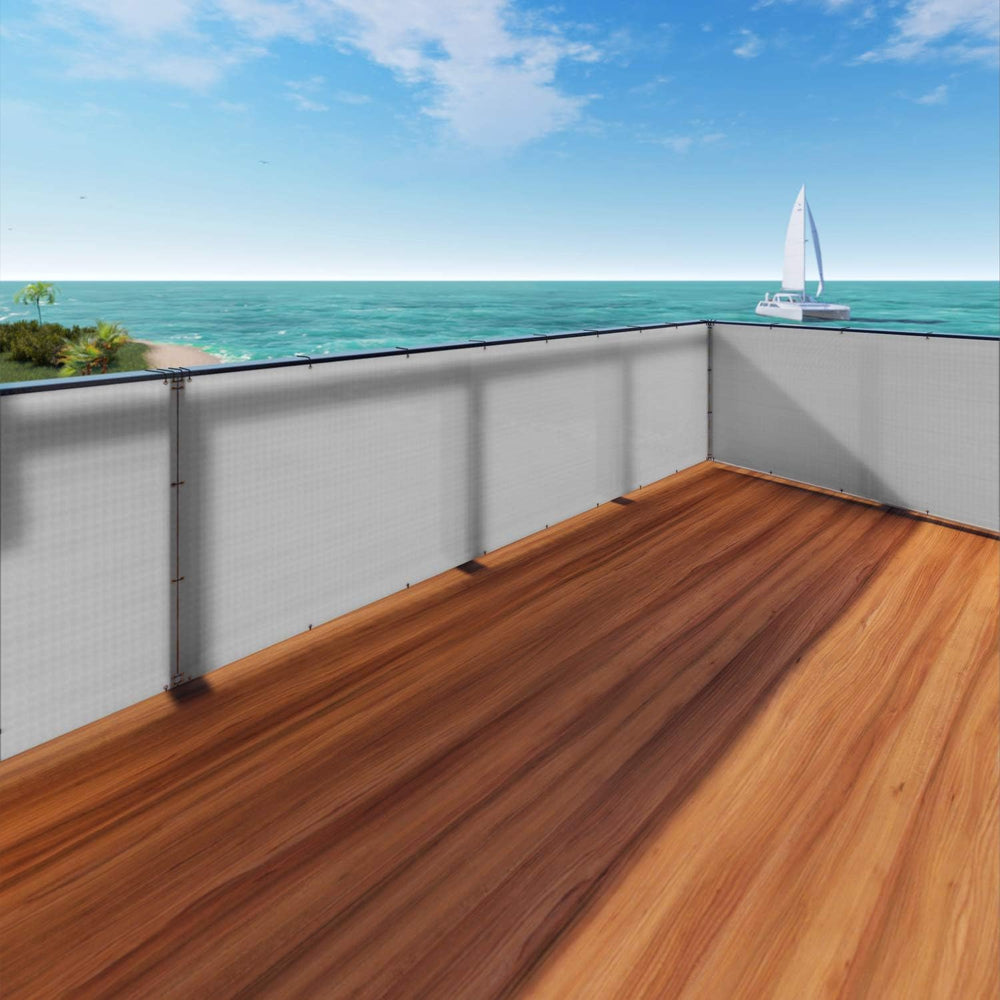 Windscreen4less 3'x50' Balcony Privacy Screen Cover for Apartment, Gray