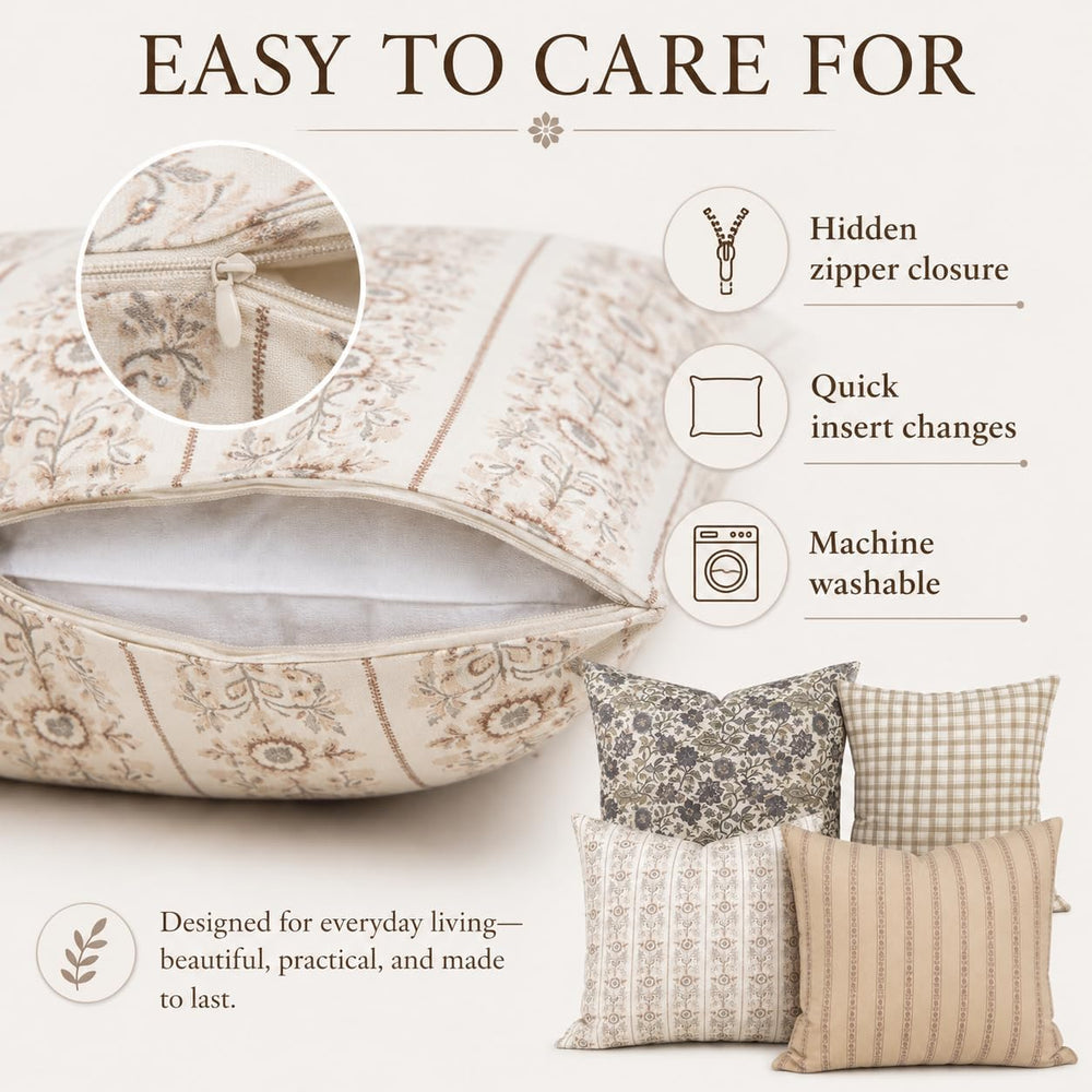 Woven Nook - 4 Pack - Modern & Luxurious Decorative Throw Pillow Covers -...