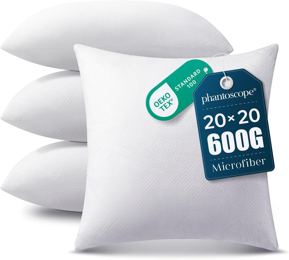 Phantoscope 20x20 Pillow Inserts, Throw Pillow Inserts for Couch, Pack of 4