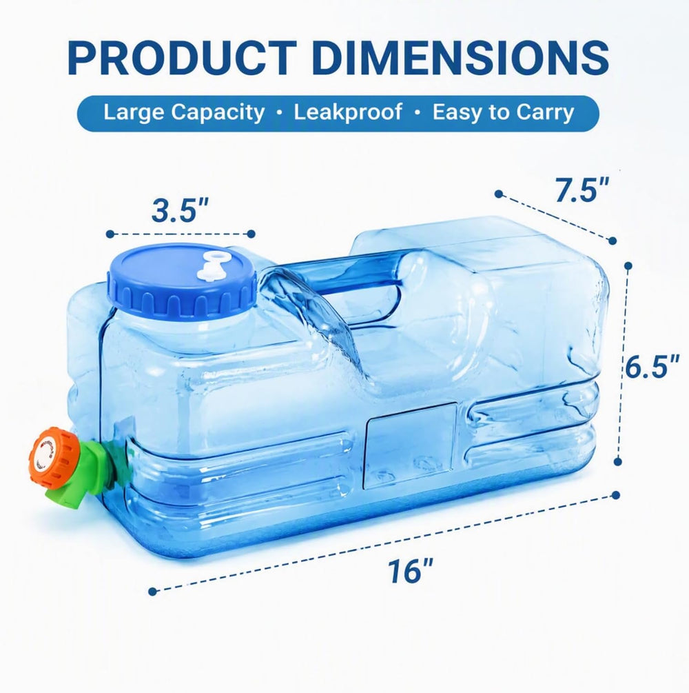 Dicunoy Camping Water Container, 2.6 Gallon Portable Water Jug with Spigot, T...