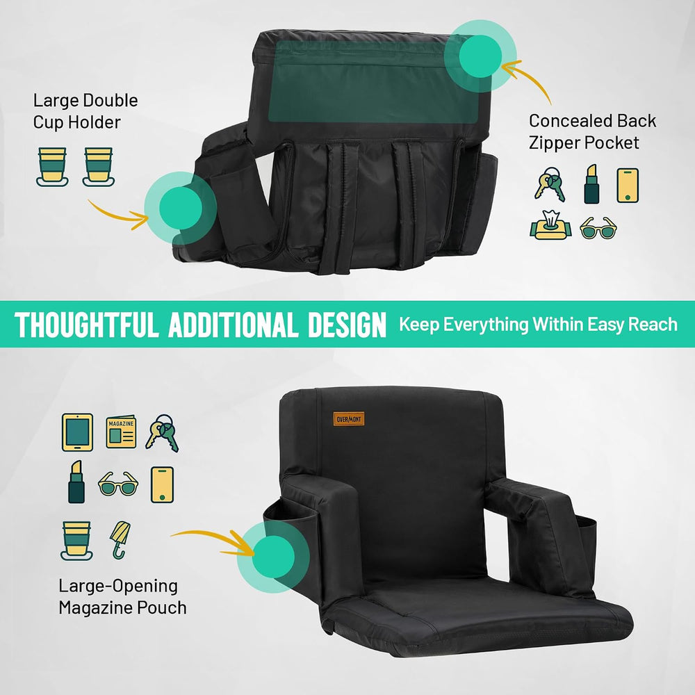 Overmont Stadium Seats with Back Support, Padded Bleacher Seat Cushion
