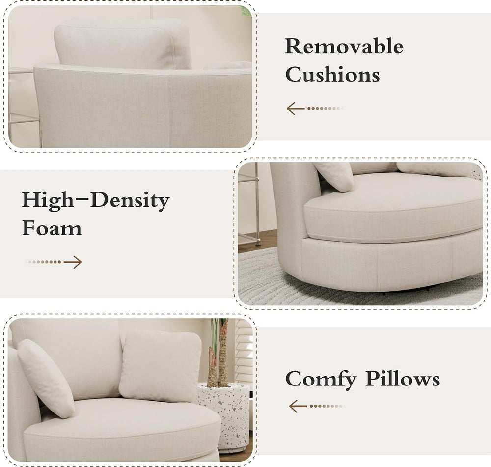 Chifee & Vingol Swivel Accent Chair with Ottoman 40.6" Round Swivel ...