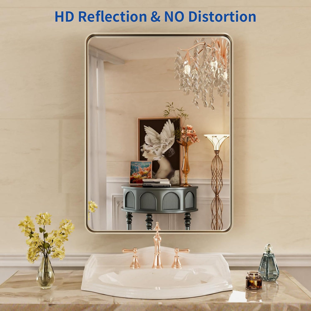 WEER Bathroom Vanity Mirror Brushed Nickel 22X30 Inch