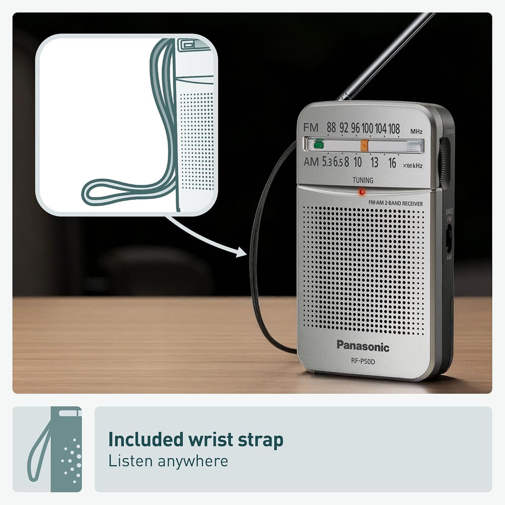 Panasonic Pocket FM/AM Portable Radio with Digital Tuner, Large Dial, Easy to...