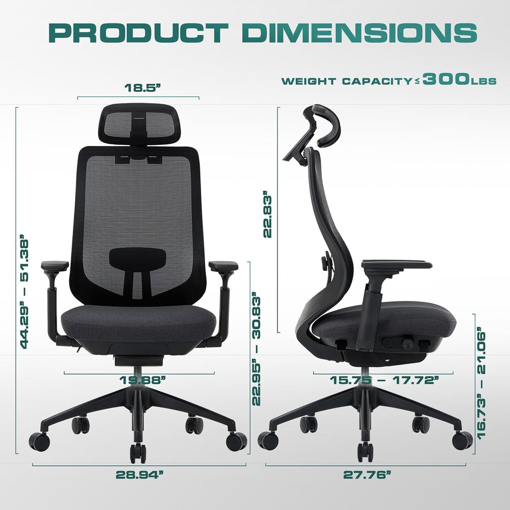 COLAMY Ergonomic Mesh Office Chair,High Back Computer Executive Desk Chair,Lu...