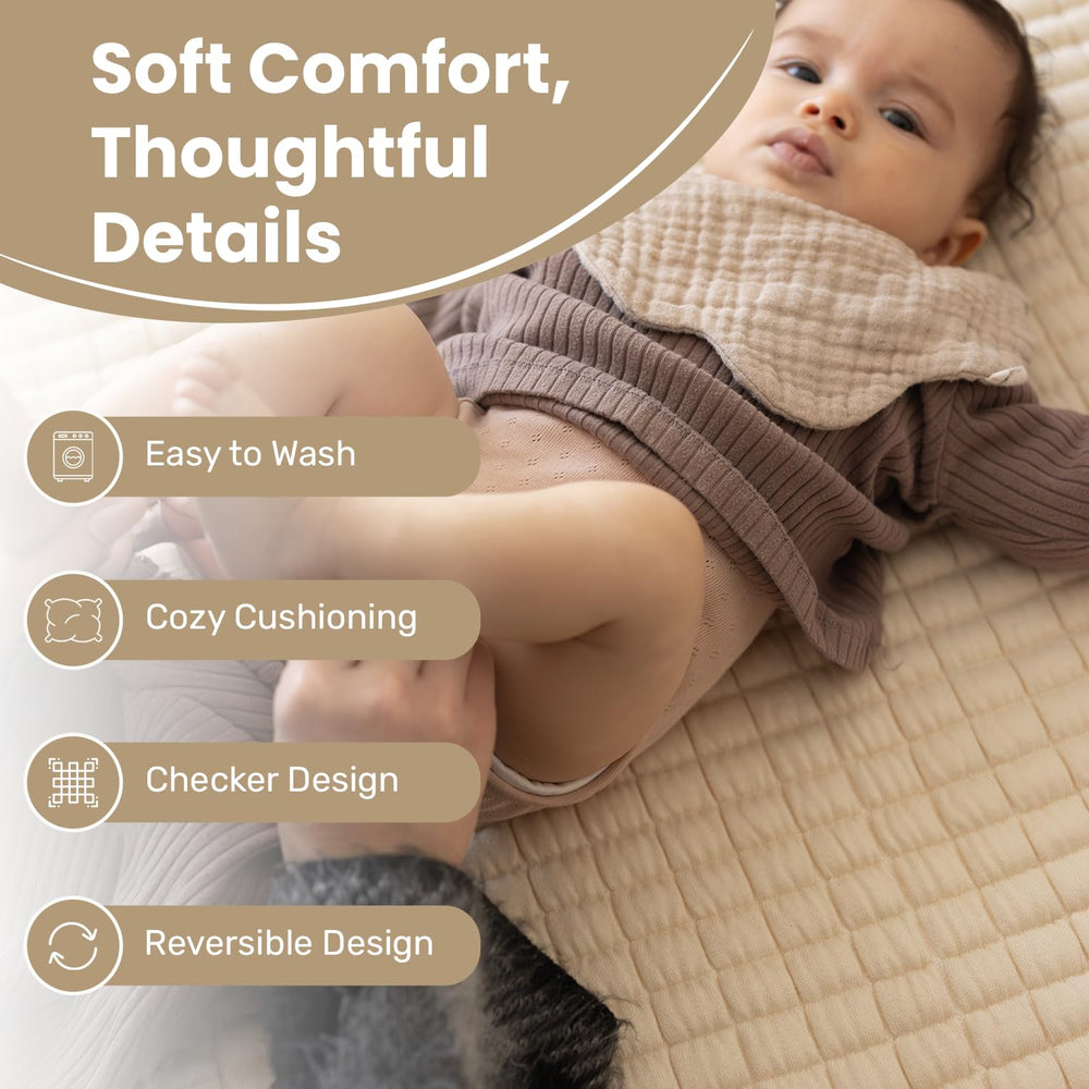 Organic Cotton Changing Mat 20x33 in, Plain Earth Ivory