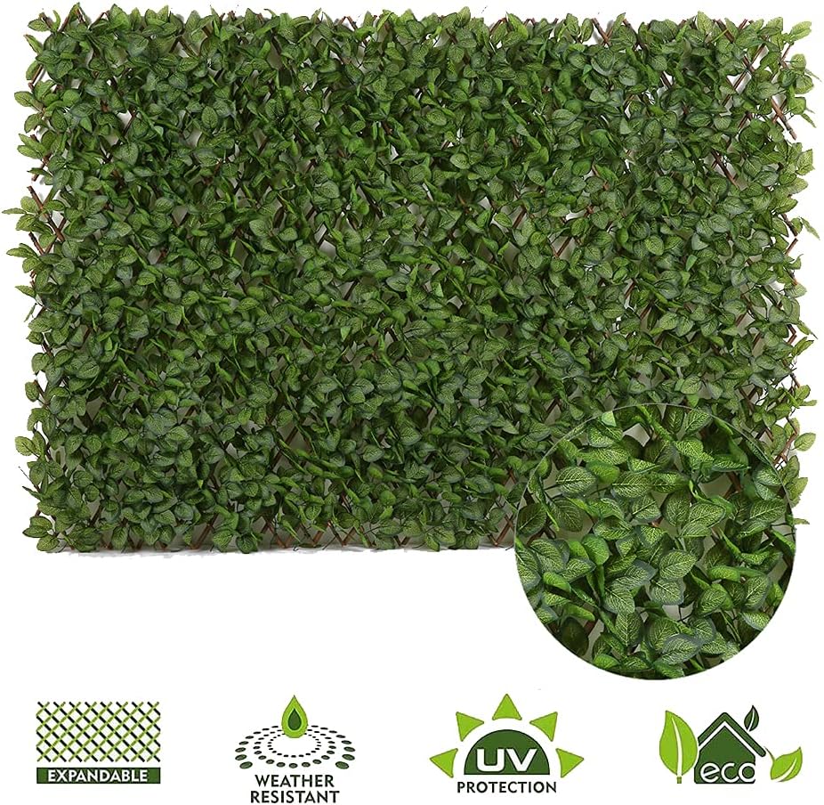 Jollybower Expandable Fence Privacy Screen, Decorative Faux Ivy Fencing Panel...
