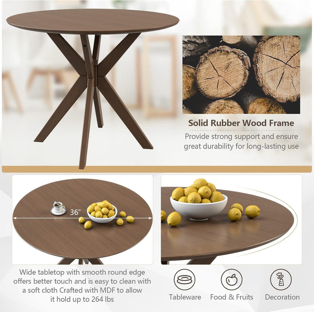 Giantex 3-Piece Dining Table and Chair Set, Wooden Kitchen Table Set, Farmhou...