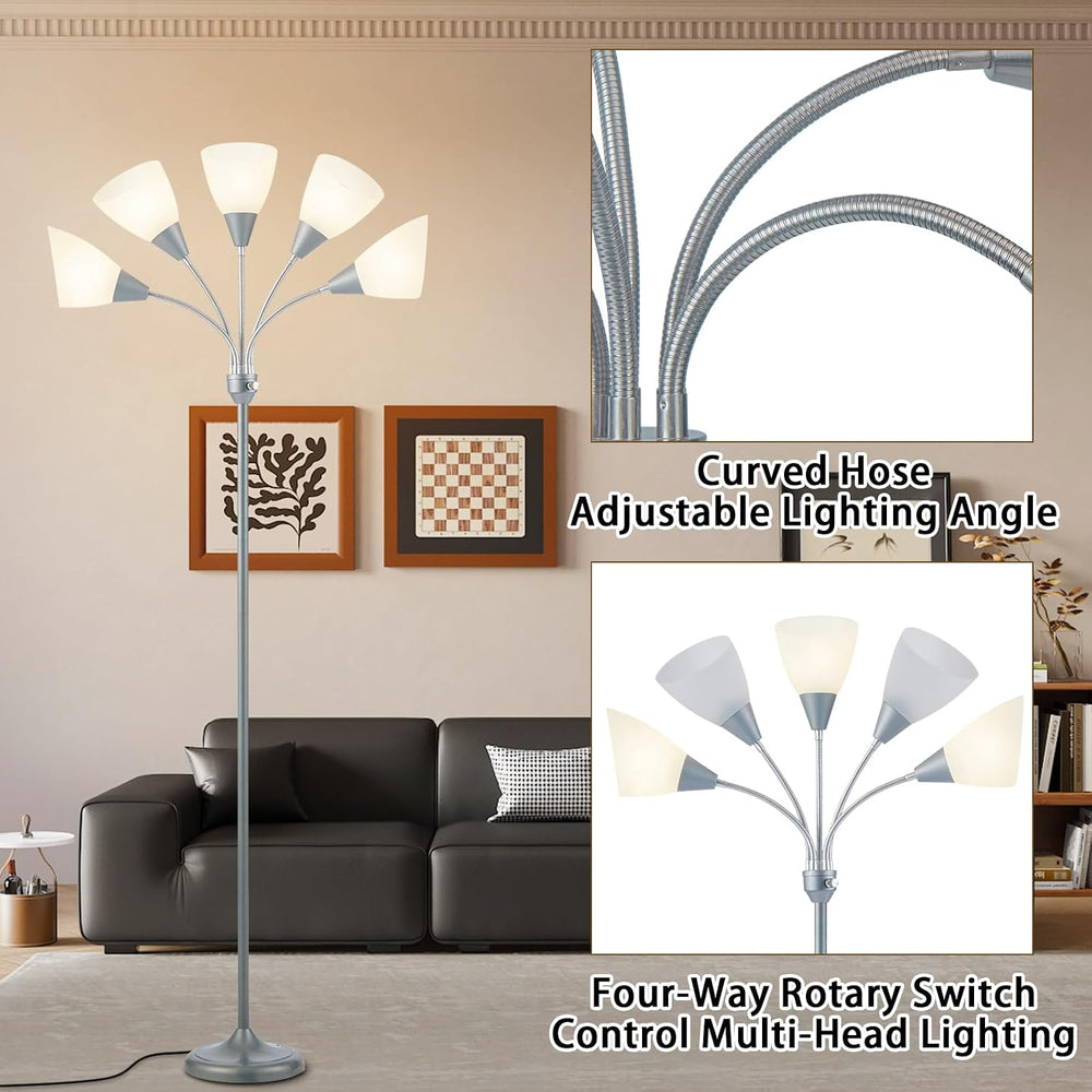 HonoDing Medusa Floor Lamps Standing Lamps 5 Heads Adjustable Reading Light L...