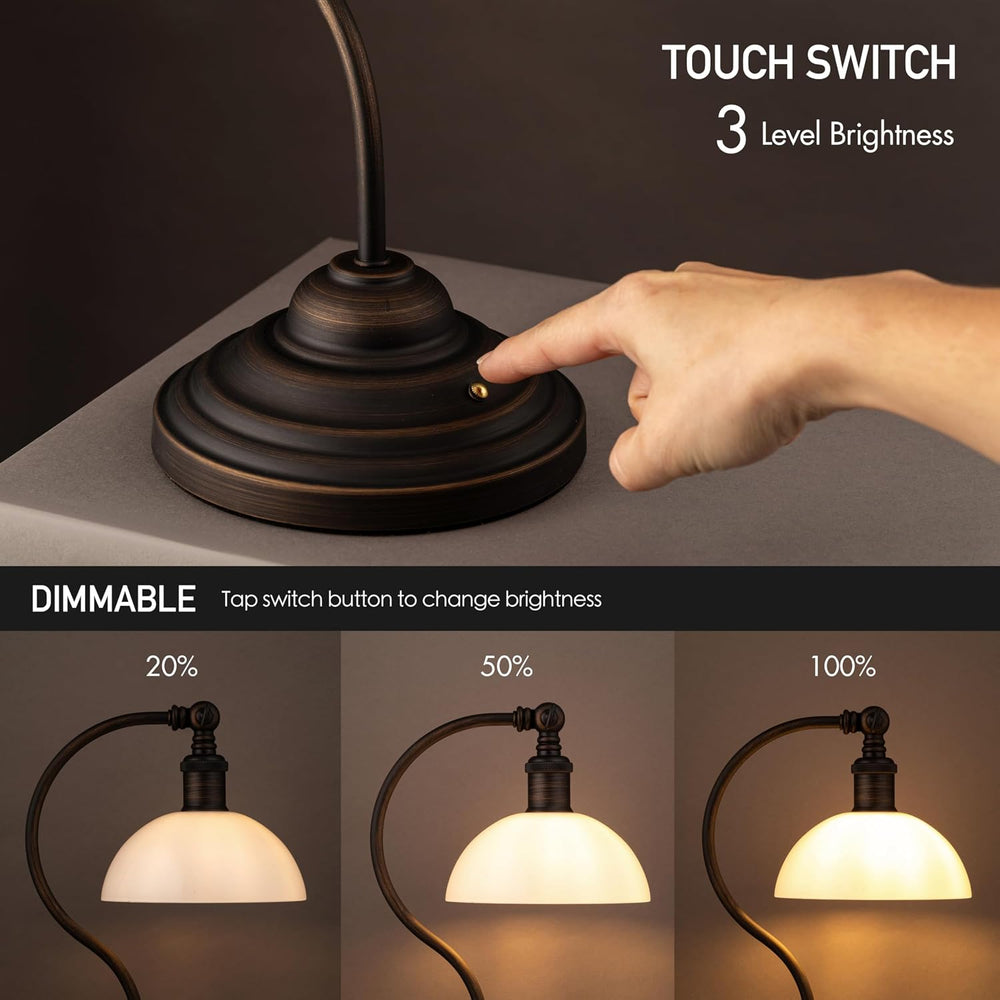 O'Bright Bankers - Cordless LED Table Lamp, Battery-Operated, Rechargeabl...