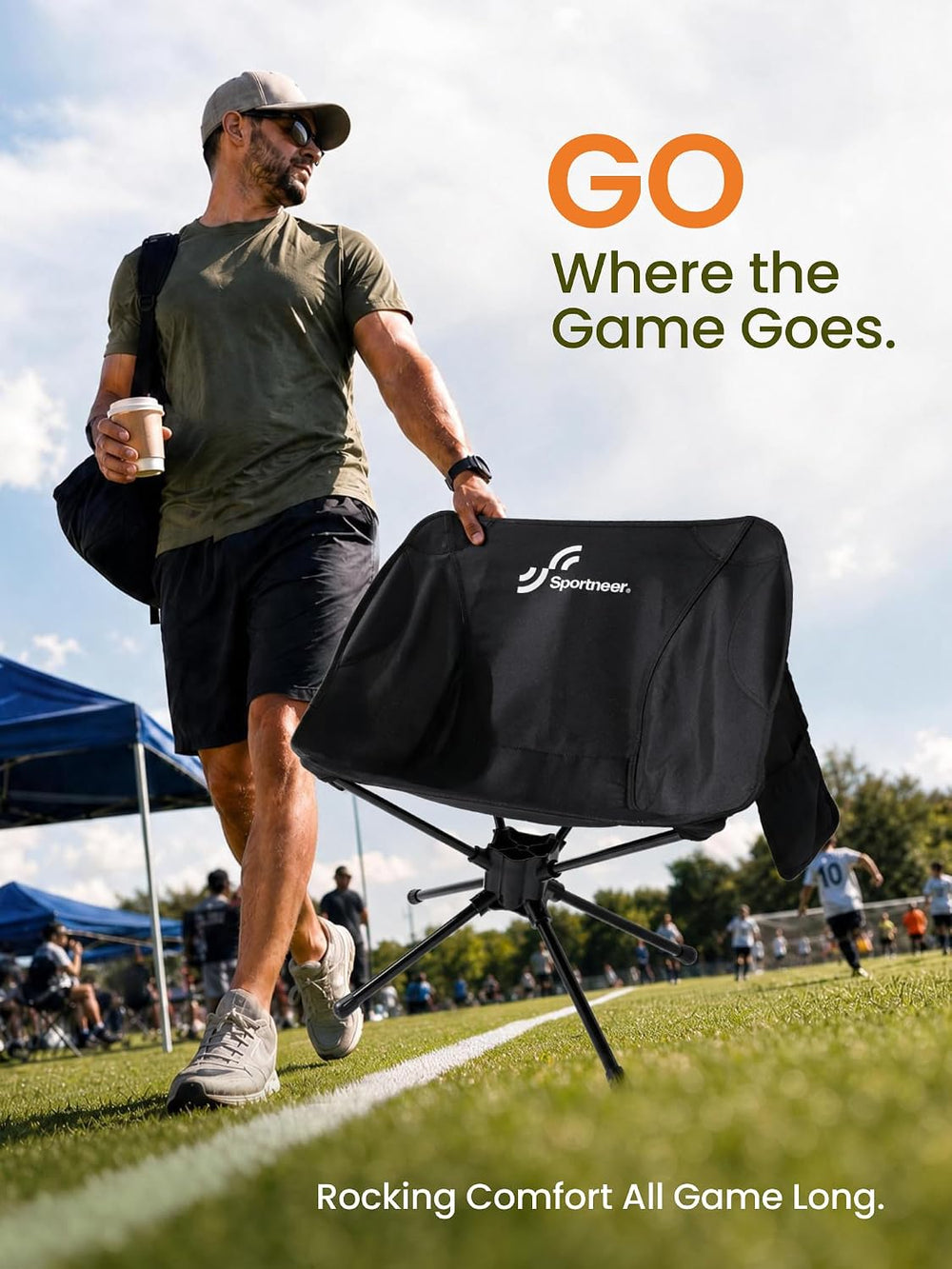 Sportneer Portable Rocking Chair, Gentle Sway Camping Chair, Lightweight Outd...