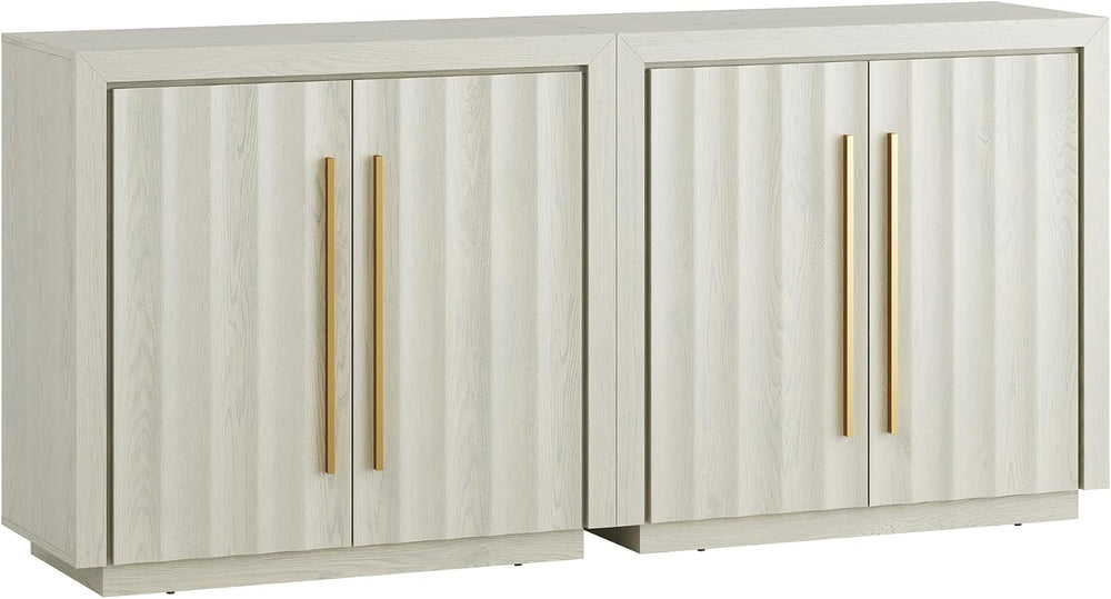 BELLEZE Set of 2 36" Libra Sideboard Buffet Cabinet - White Sand
