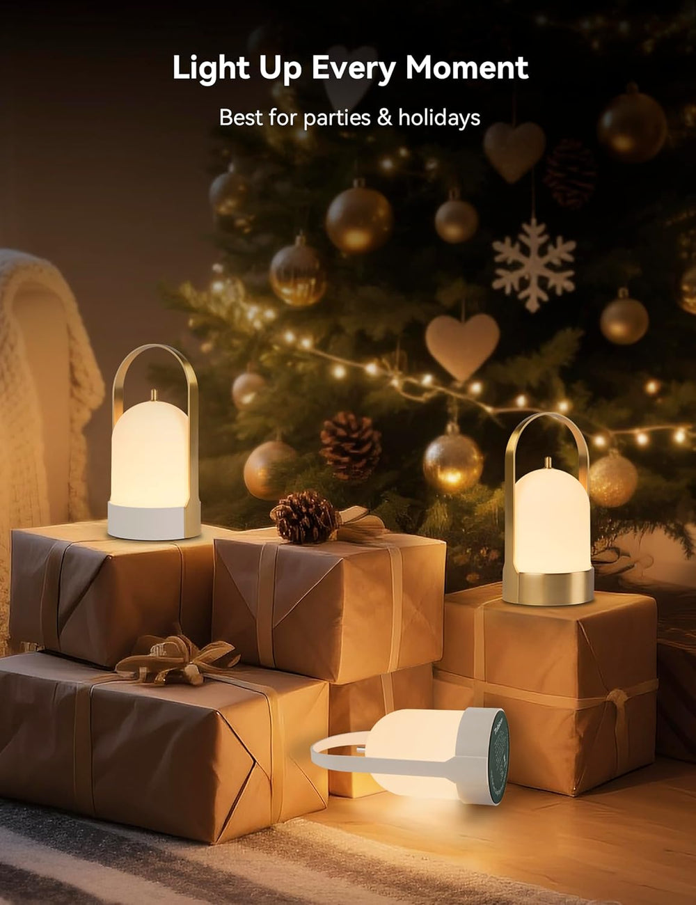 Tubicen Battery Operated Table Lamp Portable Rechargeable Lantern Cordless