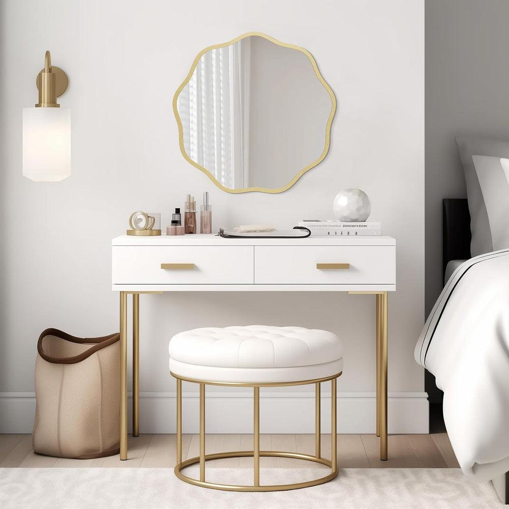 WallBeyond Round Wavy Mirror for Wall Decorative 20 inch, Modern Round Mirror...
