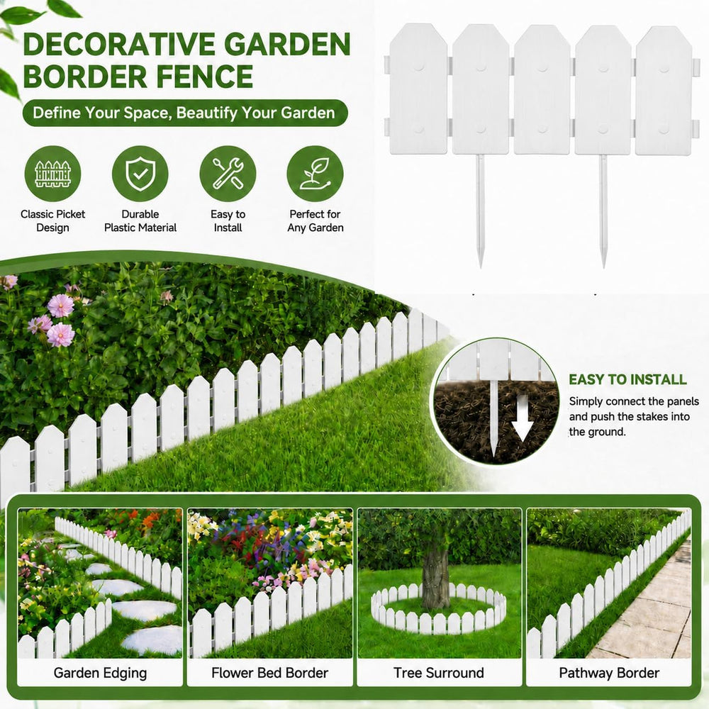 Evelyne Garden Border Edging: Wooden Grain Fence Dog Ear Design - Landscaping...