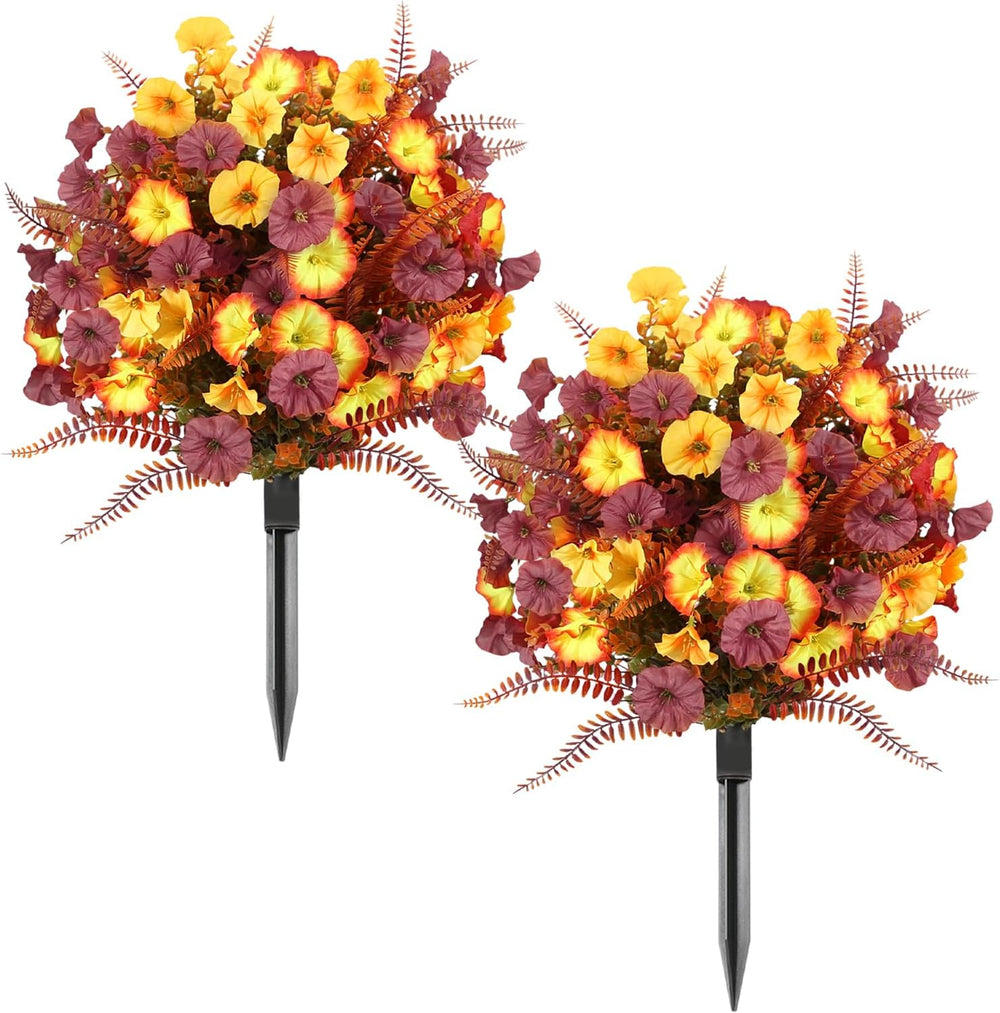 THKFUL 2 Pack 24 Inch Artificial Mums Ball Topiary for Outdoors, Fall Mum Top...