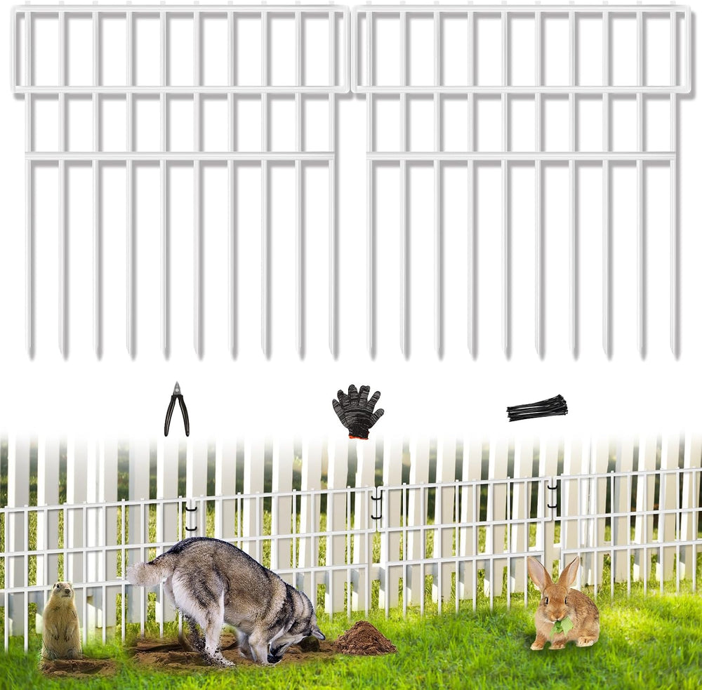 39.5ft(L) X 13in(H) Animal Barrier Fence, 28 Panels No Dig Fence for Dogs, 1....