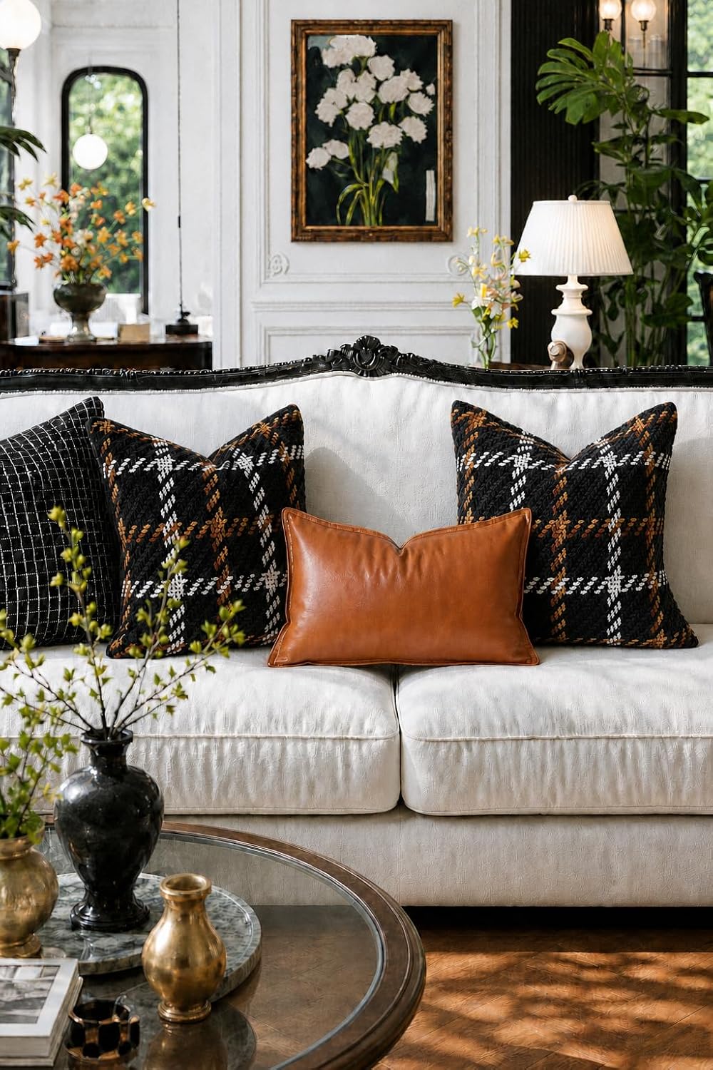 1 Pcs 18x18 Indoor Brown Black Throw Pillow Cover Only