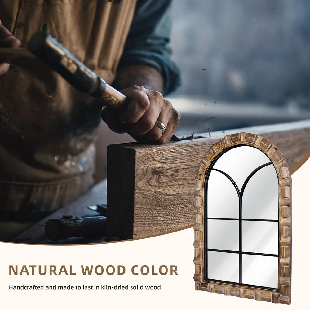 36x24 Inch Arched Window Pane Wall Mirror