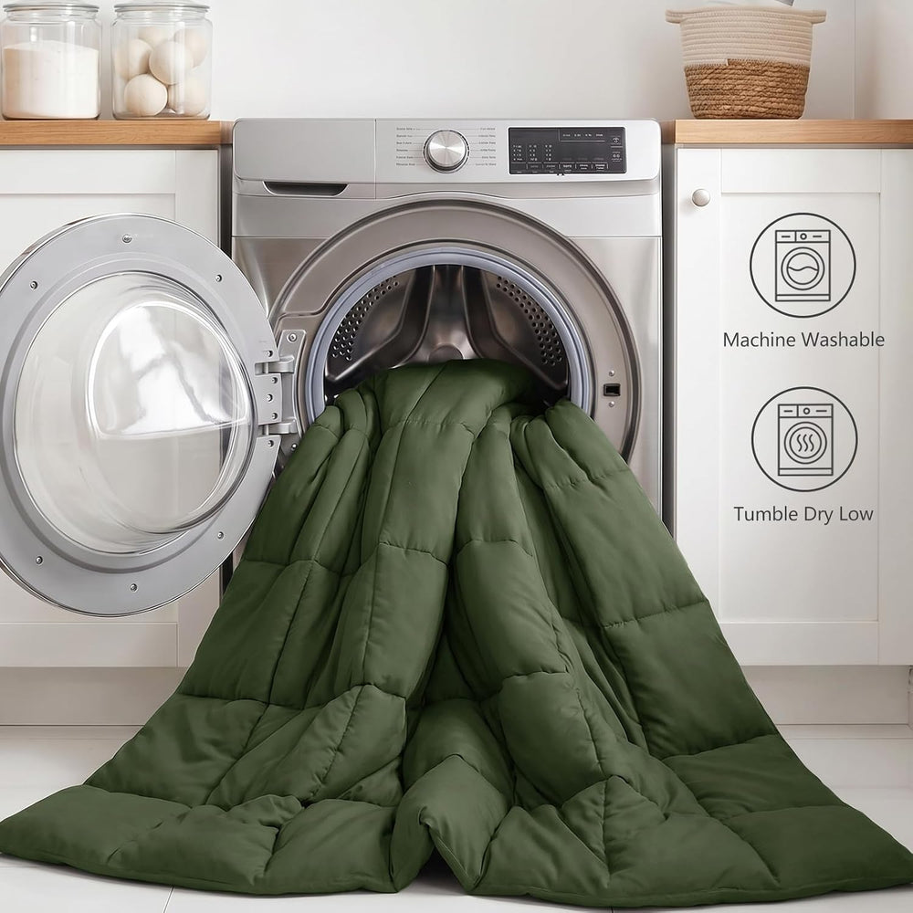 CozyLux King Size Comforter Set, 7-Piece Bed in a Bag, Olive Green